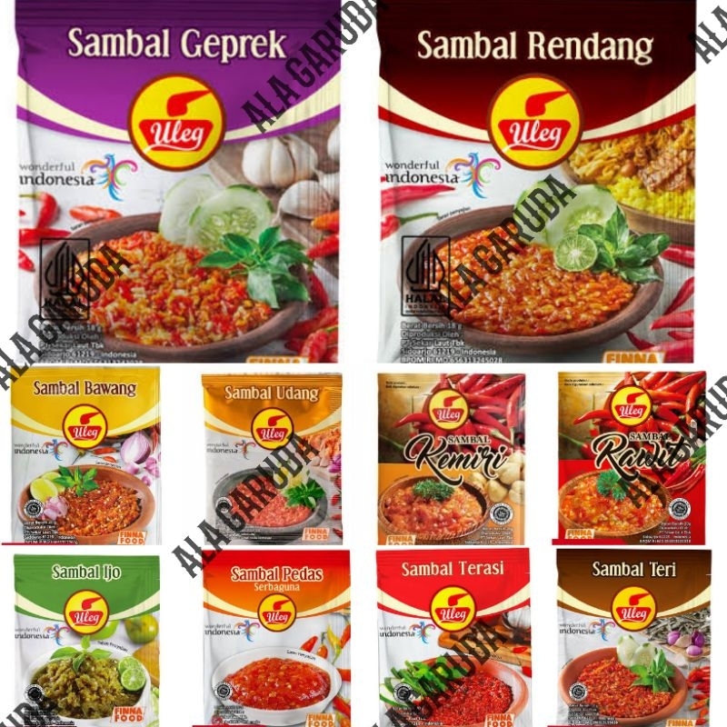 

FINNA Sambal ULEG Terasi Geprek Rendang Bawang Rawit Kemiri Teri Udang Ijo Pedas