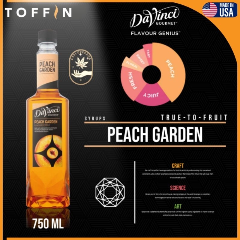 

Davinci syrup rasa Peach garden 750ml