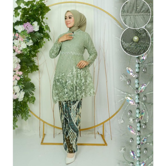Kebaya Tile Lesty| Kebaya| Kebaya Pesta Jumbo| Kebaya Tile Payet| Kebaya Brukat modern| Kebaya Tile 