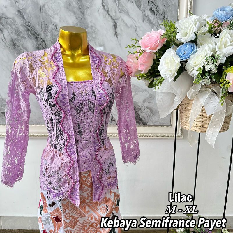 ATASAN KEBAYA BALI PAYET SEMIFRANCE LENGAN PANJANG | KEBAYA PAYET SEMIFRANCE PREMIUM