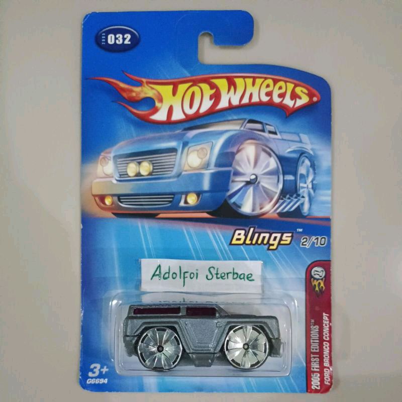 hotwheels hot wheels ford bronco concept 2005 first editions blings tooned