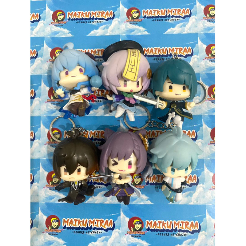 Figure Keychain / Gantungan Kunci Genshin Impact C Zhongli Keqing Qiqi Ganyu Chongyun Xingqiu