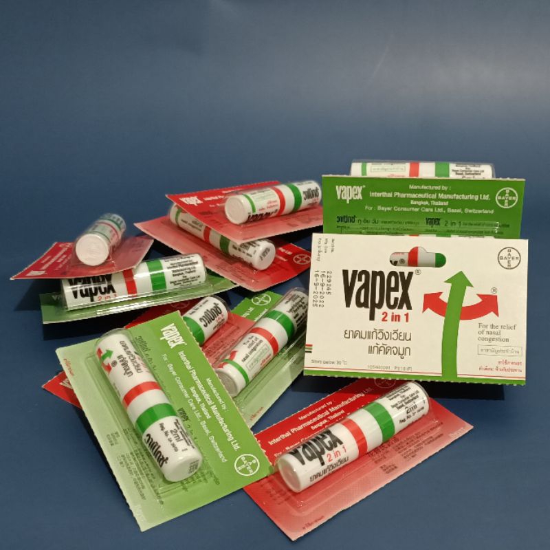 Vapex Inhaler 2 In 1 For The Relelief Of Nasal Congestion Minyak Angin Vapex Original Thailand