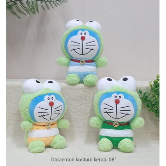 Boneka Doraemon Kostum Kodok Size 8&quot;/23cm/boneka karakter/boneka nobita/boneka anak lucu/