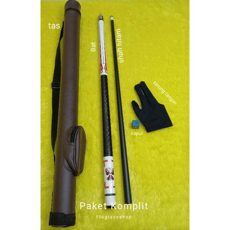 Stik billiard biliard biliyard paket komplit 1 set paket stik hitam