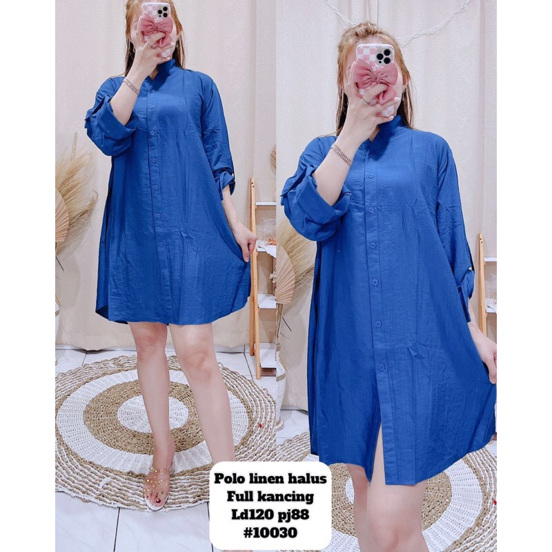 dress kmja tunik polos jumbo bigsize cotton import 10030