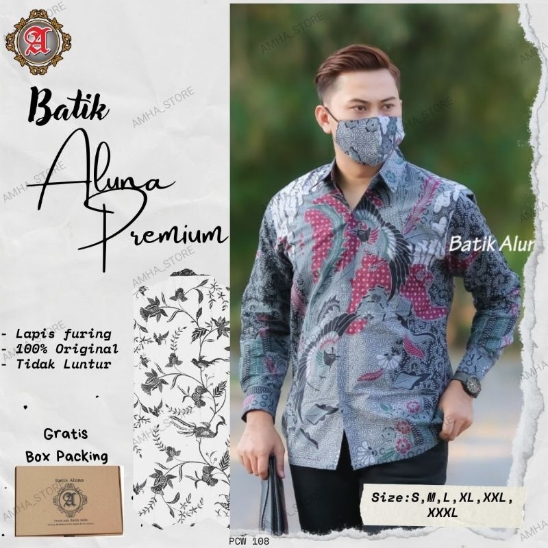 Batik Pria Lengan Panjang Baju Batik Aluna PCW 108