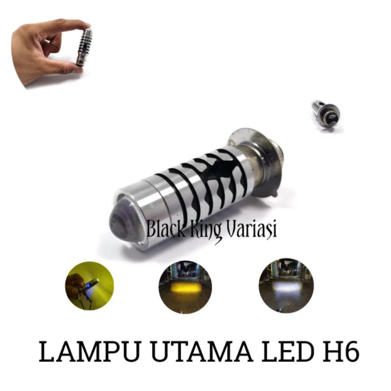 Lampu Utama H6 LED Lampu Depan H6 H4 Lampu Laser Gun Motor LED Ac Dc Lampu Utama