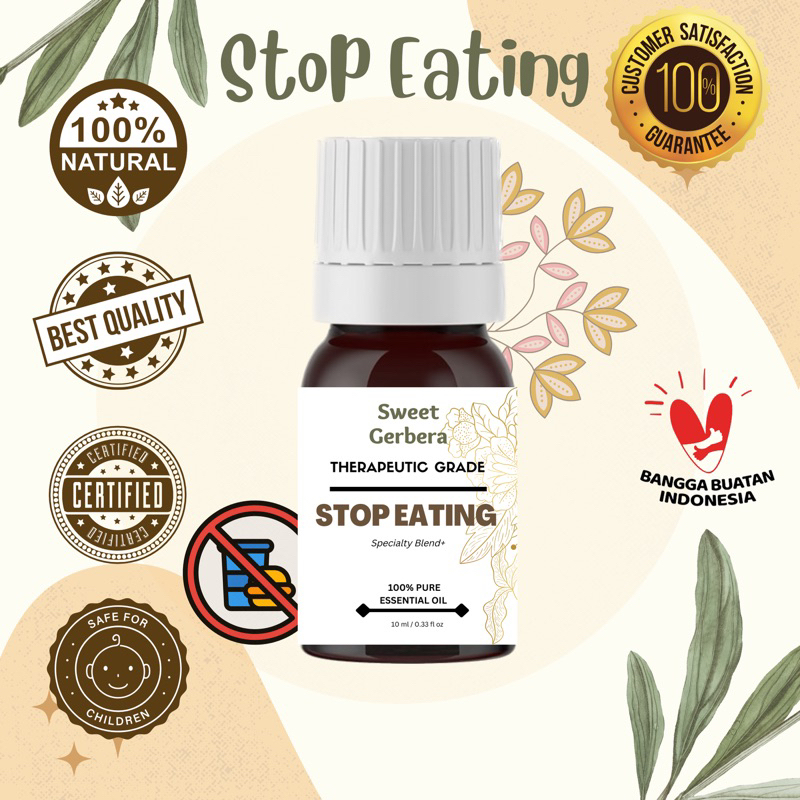 10 ML | Sweet Gerbera Stop Eating Essential Oil Drop Membantu Mengurangi Nafsu Makan Fat Burner Tubu