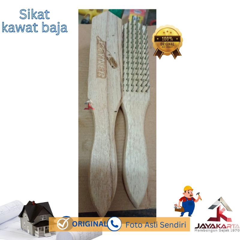 Sikat Kawat REYNER Gagang Kayu 6 Baris
