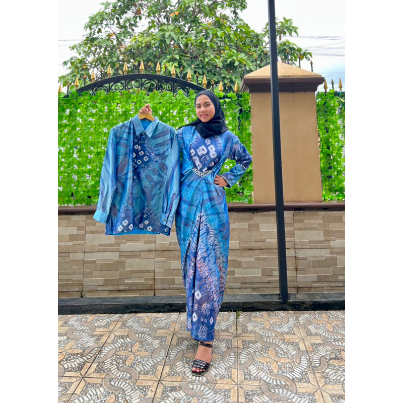 COUPLE GAMIS KAFTAN JUMPUTAN PALEMBANG ASLI HANDMADE SUTRA