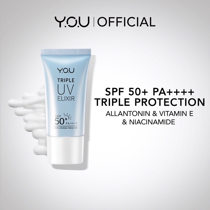 Y.O.U Triple UV Elixir Sunscreen Gel SPF 50+ PA++++ / Sunblock Wajah / Sunscreen You