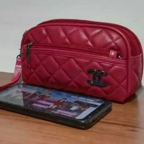 Dompet Hp Dan Uang Wanita 3 Resleting / Ruang Pouch Kosmetik make-up terbaru