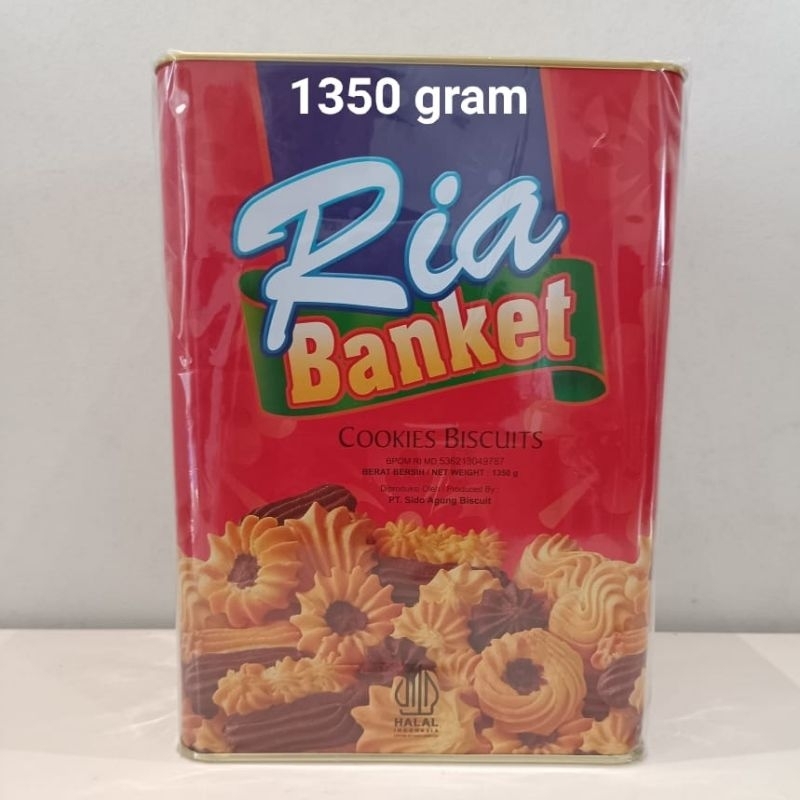 (FreeOngkir) BISKUIT COOKIES "RIA" BANKET KALENG 1350gr Halal Terpopuler