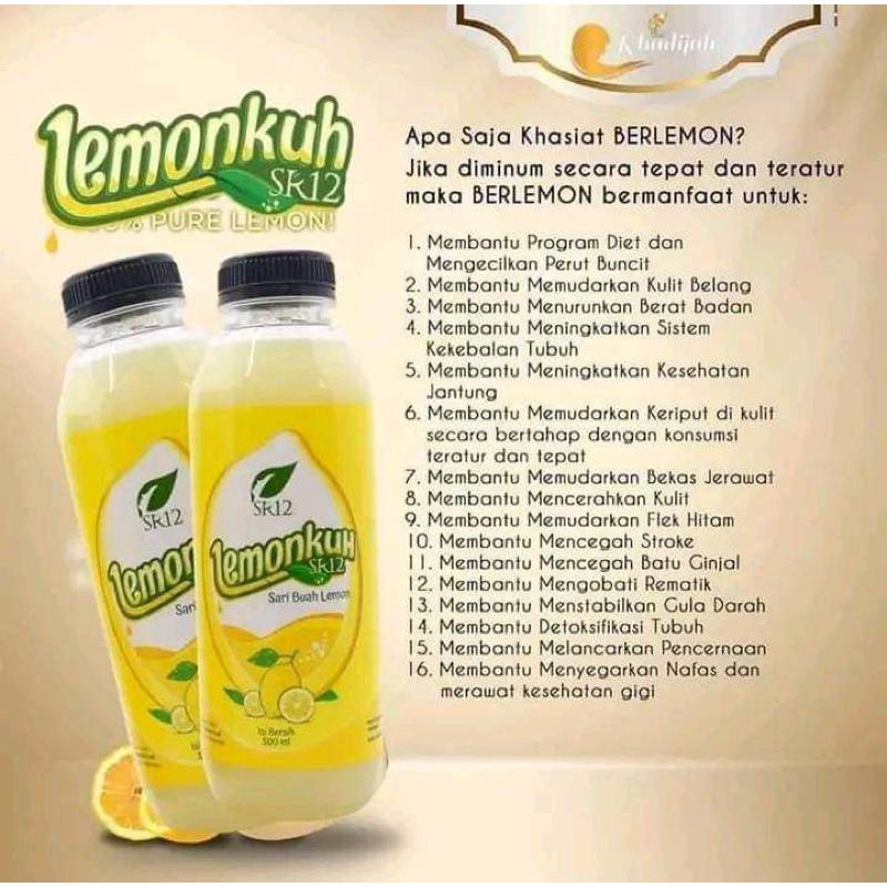 

LEMONKUH SR12 / SARI BUAH LEMON / IMUN BOOSTER / HERBAL SKINCARE