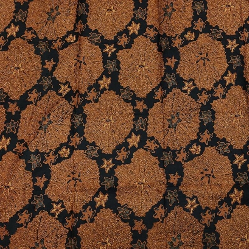 Bahan Kain Batik Katun Solo motif daun ampung