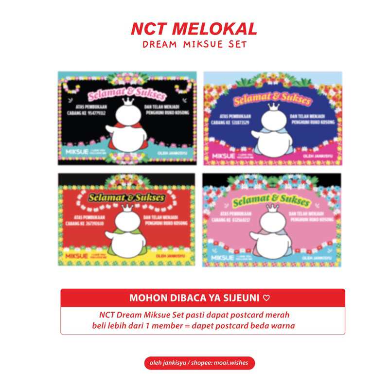 NCT Melokal Miksue penghuni ruko (postcard, photocard, sticker)