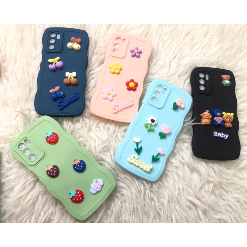 CASE GELOMBANG MACARON 3D BONEKA FOR OPPO A15 A3S A5S A7 A1K A57 A16 A36 A17 A52020 A92020 A532020 A