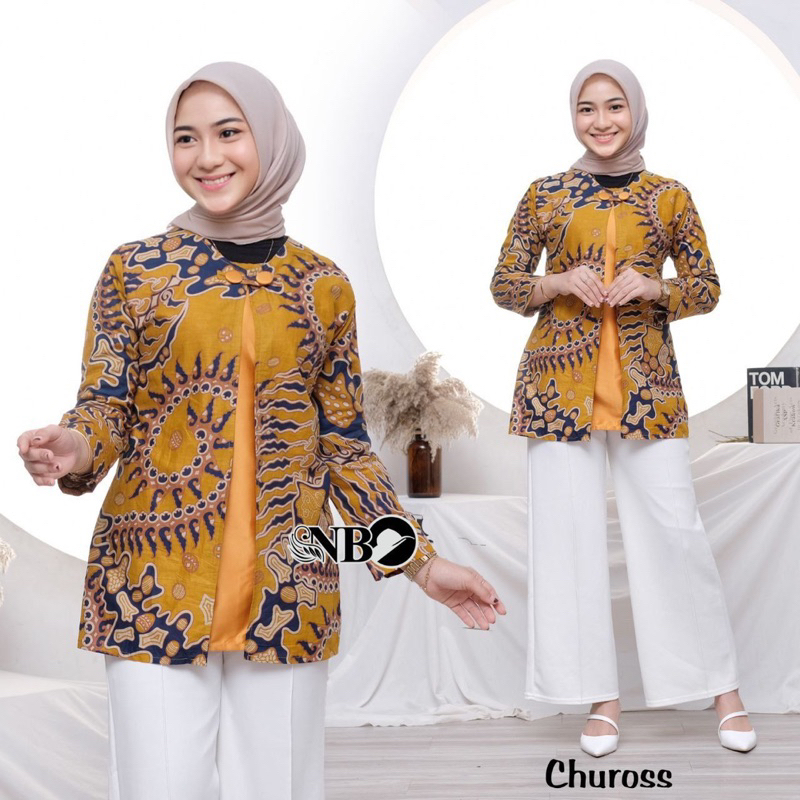 ATASAN BATIK WANITA MODERN BAJU BATIK KANTOR WANITA BATIK NEW BLUS SERAGAMAN