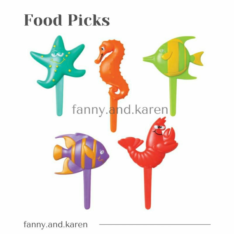 Food Pick Foodpicks Sea Animals (Tusuk Bento Topi Hewan Laut)