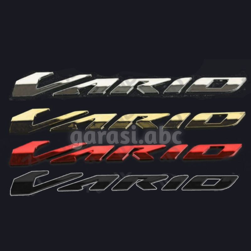 Emblem Badge Body Honda Vario Timbul 3D Sticker Tulisan Stiker Logo Krom Chrome Gold Emas Hitam Merah 3 D Dimensi 110 125 150 Techno Tekno