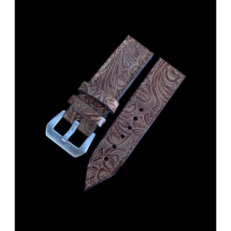 Strap tali jam tangan kulit Sapi Asli handmade Motif coklat