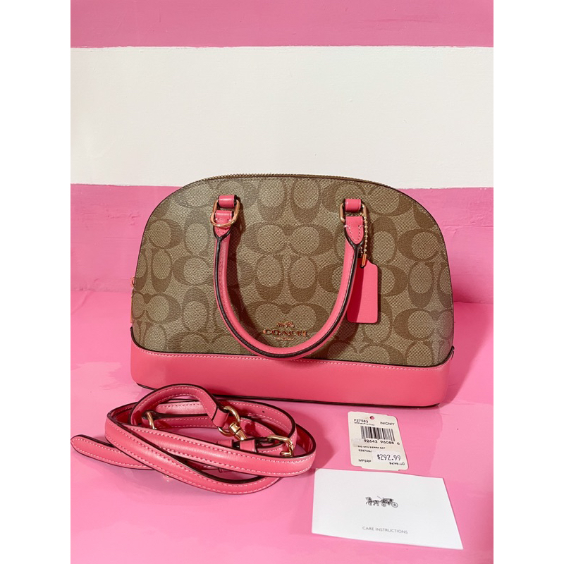 Coach Mini Sierra Satchel Signature Khaki Ruby (preloved)