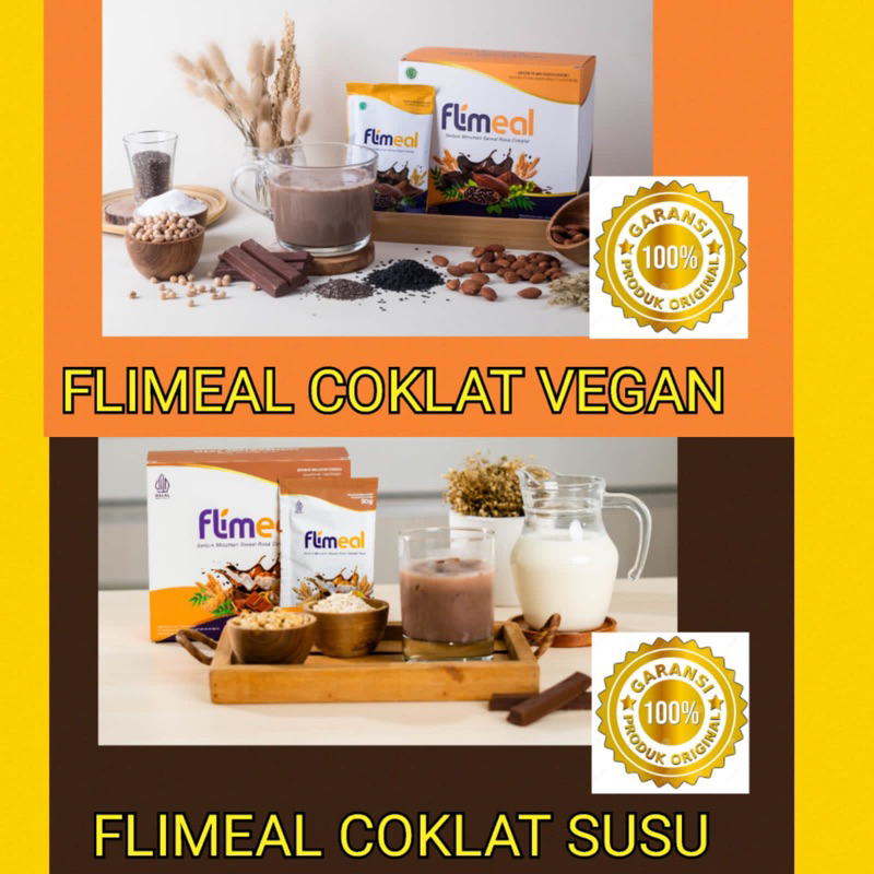 

Flimeal Coklat Vegan / Coklat susu Meal Replacement Pengganti Makanan Sehat Rendah Kalori