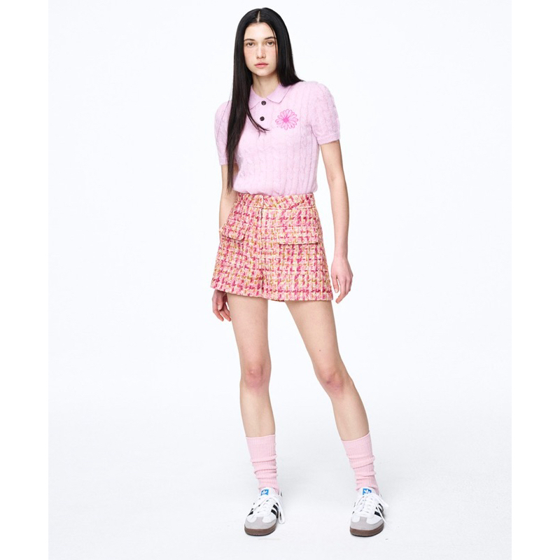 MARDI MERCREDI - Mohair Cable Top Collar Short Sleeve