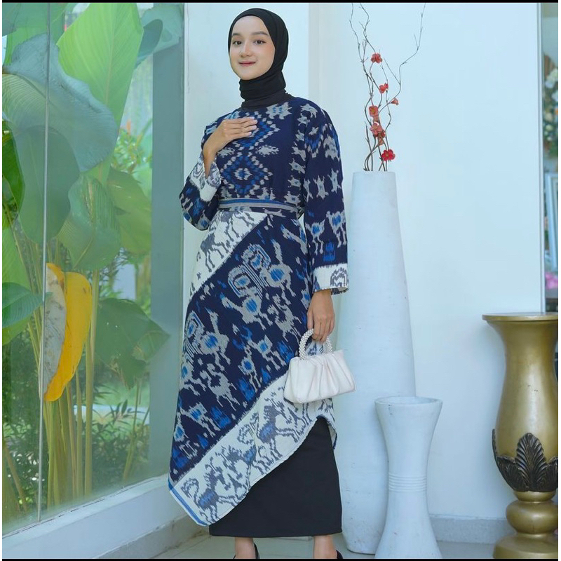 dress tenun etnik sumba toraja - tunik etnik baju tenun wanita