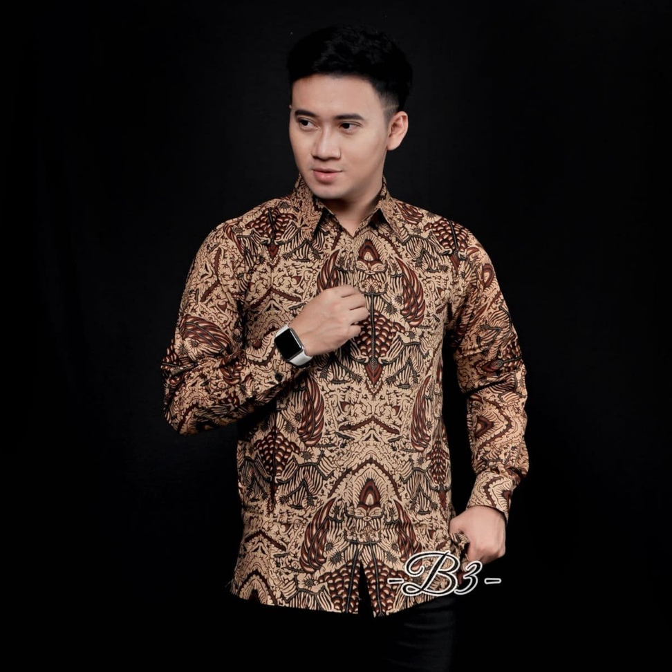 Kemeja Batik Exclusive Batik Pria Lengan Panjang Mewah size M L XL XXL Batik Artonesia