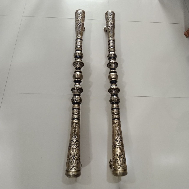 handel kuningan original godo 100 cm full antik / gagang pintu mewah