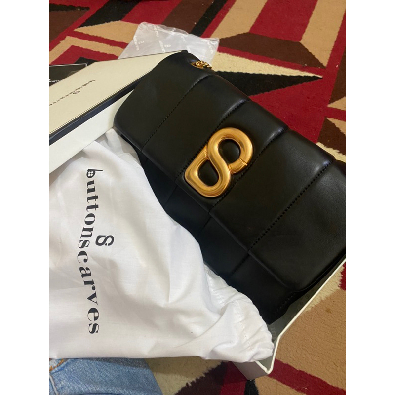 Nora Bag Buttonscarves warna hitam PRELOVED