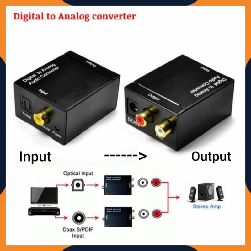 [COD] PAKET LENGKAP DIGITAL TO ANALOG AUDIO CONVERTER DARI TV KE SPEAKER AKTIF HOME THEATER / OPTICAL/COAXIAL TO RCA + KABEL TOSLINK OPTICAL AUDIO TV 1.5M ORIGINAL