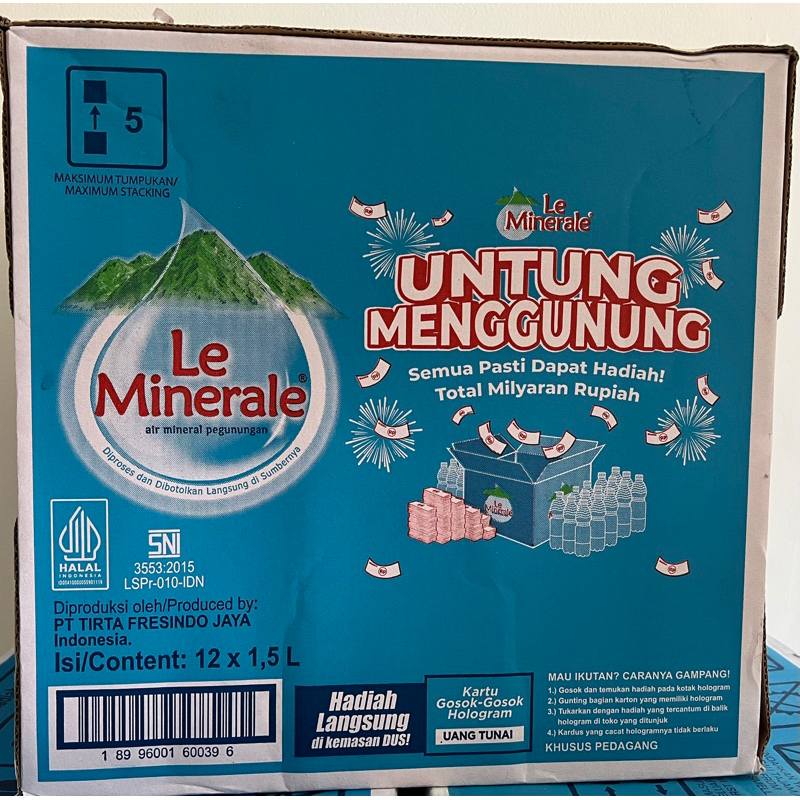 

Air Mineral Le Minerale Botol Besar 1.5 Liter Karton