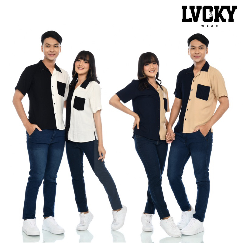 KEMEJA TWO TONE COUPLE - KEMEJA PRIA - KEMEJA WANITA TWO TONE - COUPLE TWO TONE - TWO TONE BEST SELL