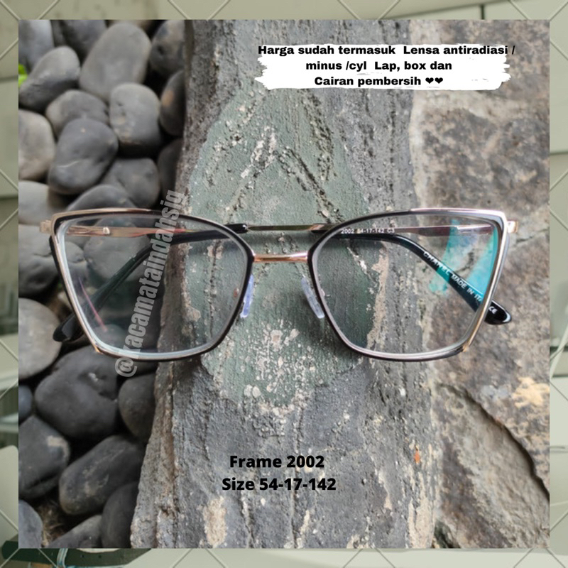 PAKET KACAMATA LENSA MINUS anti radiasi Frame pria wanita 2002
