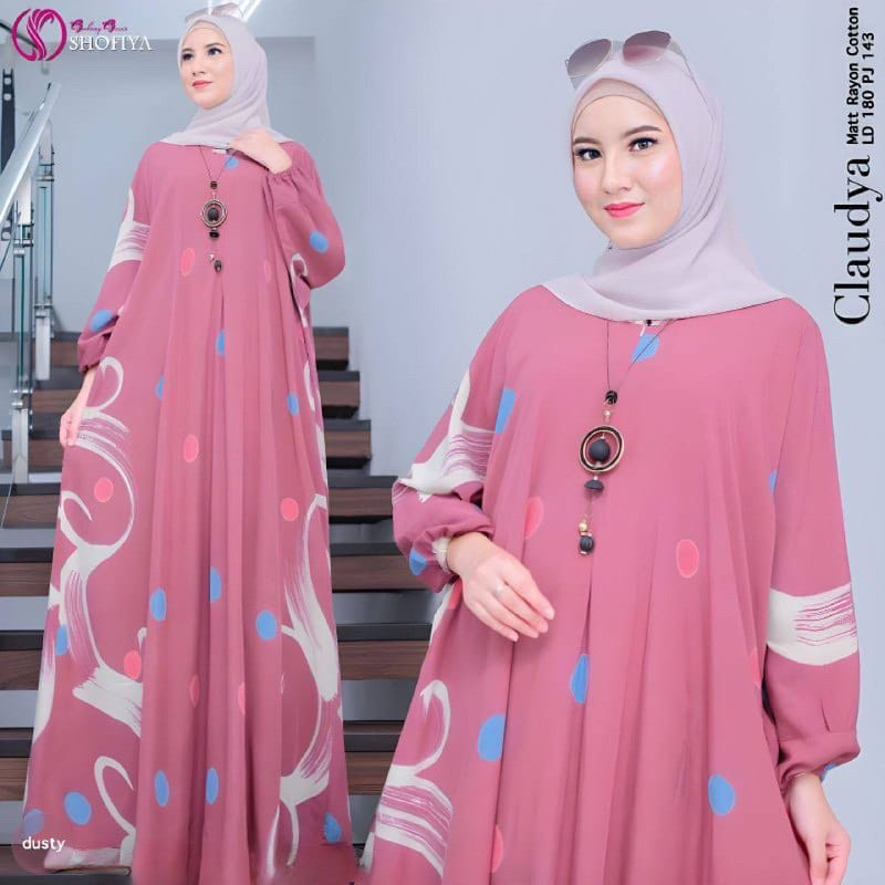 Gamis Kaftan Soft Claudya Premium Quality | Gamis Claudya Premium | Gamis Wanita | Gamis Jumbo | Busui Friendly | Wudlu Friendly | Premium Quality | COD