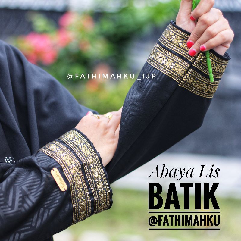 Abaya full Embos Lis Batik/Abaya Gamis Hitam/Jubah Syar'i Termurah