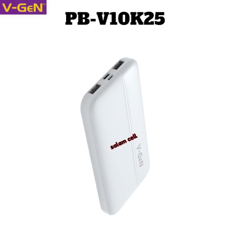 Powerbank V-Gen PB-V10K25 10.000mAh 2 Port USB Original Vgen pb v10k25 Garansi Resmi