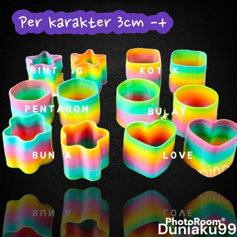 mainan per pegas karakter rainbow / mainan per per an murah  / mainan edukasi anak