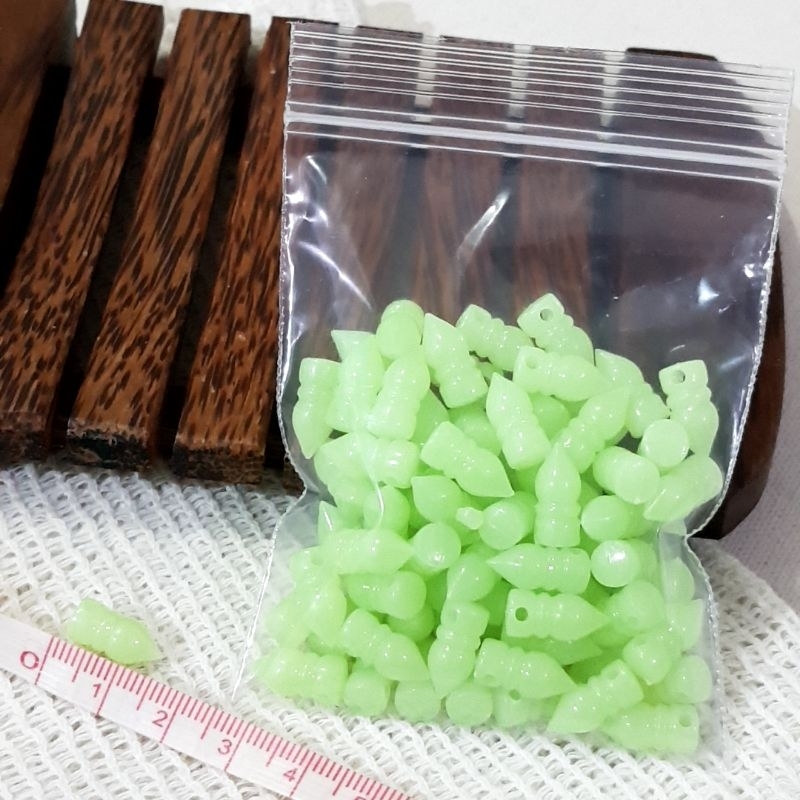 25 ~ 75 biji Manik FOSFOR Mote Monte Pembatas Tasbih Fosfor Glow In The Dark Bahan Membuat Tasbih