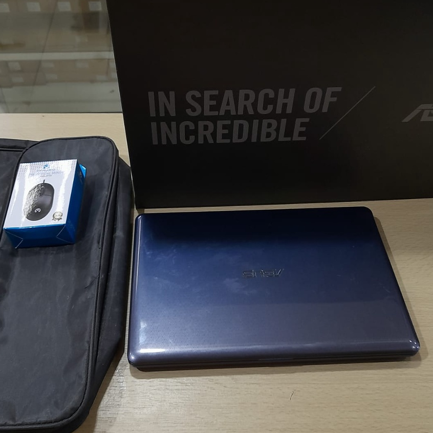 laptop notebook second seken asus e203 fullset termurah bagus mulus seperti baru like new sekolah online kantoran hdd 500 11.6 inci