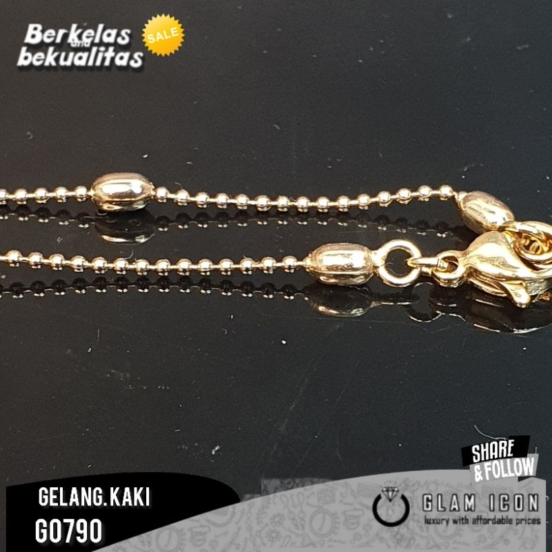 Gelang kaki wanita motif Rante Jedar oval G0970