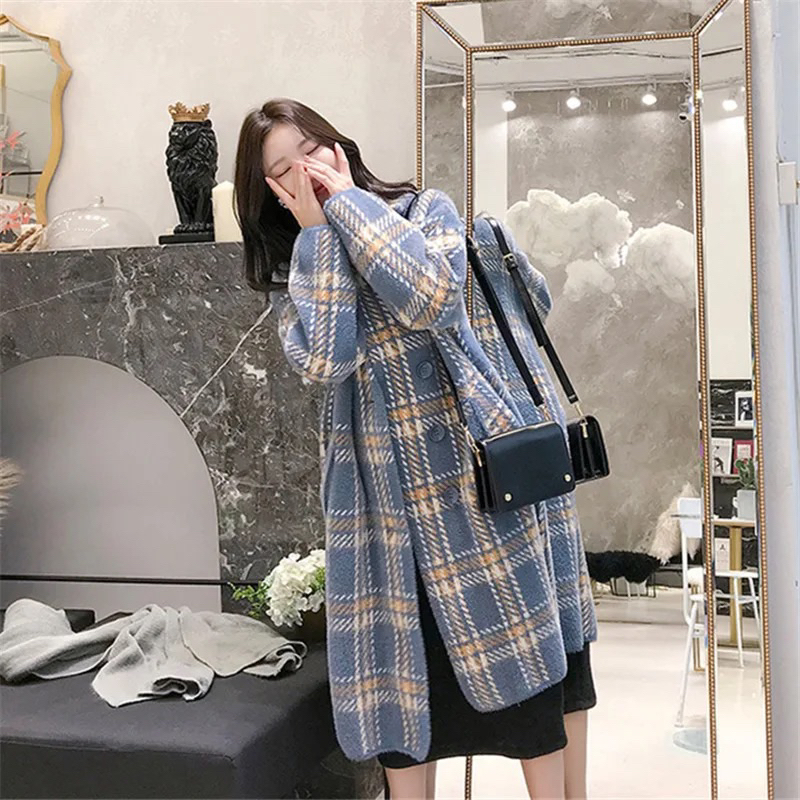 Coat wanita import syifa fur woolen korean style jaket musim dingin woman spring hangat