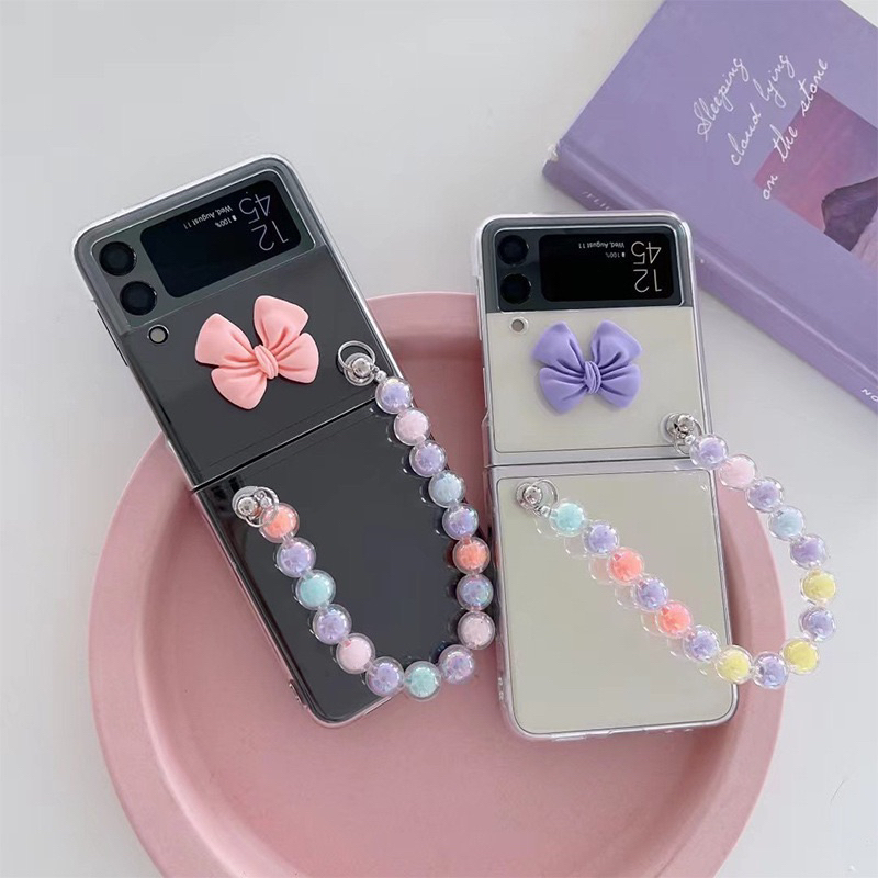 Pastel 3D Flower Hand Grip Case Samsung Galaxy Z Flip 5 3 4 2 Fold Fold5 Fold4 Fold3 Fold2 Flip5 FLip3 Flip4 Flip2 Zflip4 Zflip3 Zflip2 S23 S23 Plus S23Plus S23 Ultra S23Ultra