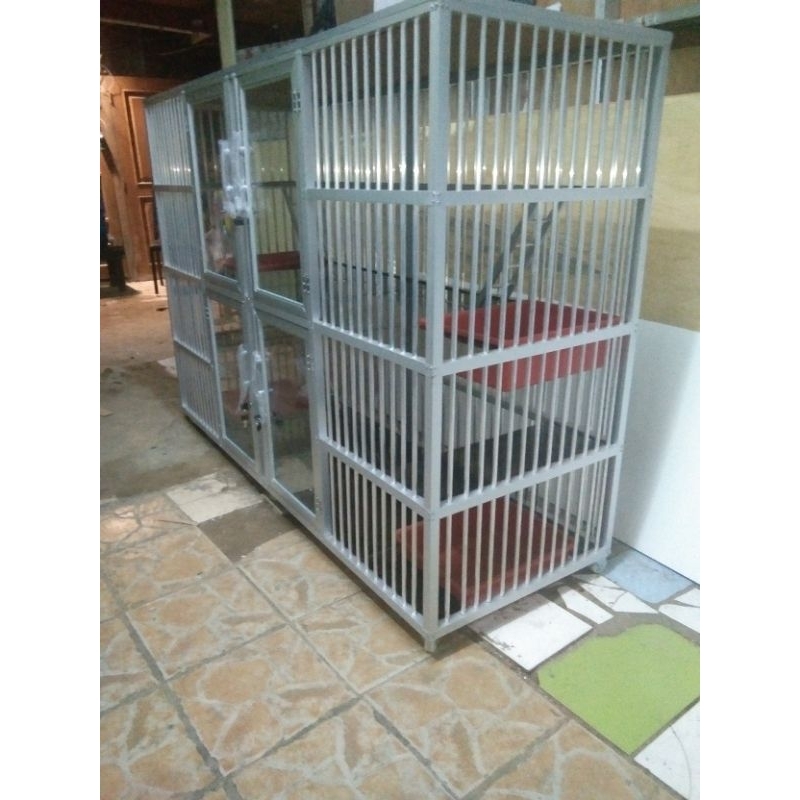 kandang kucing pintu 4 fleksibel ukuran panjang 180 lebar 60 tinggi 120