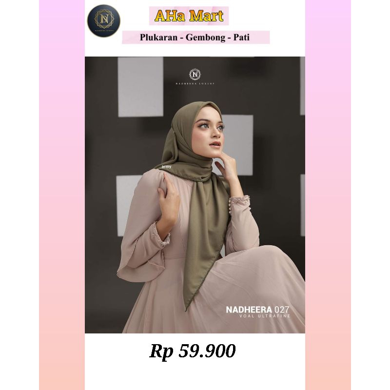 Hijab Segiempat N027 Voal Ultra Fine Army ✅ Nadheera Luxury ✅ Ori Agen Resmi