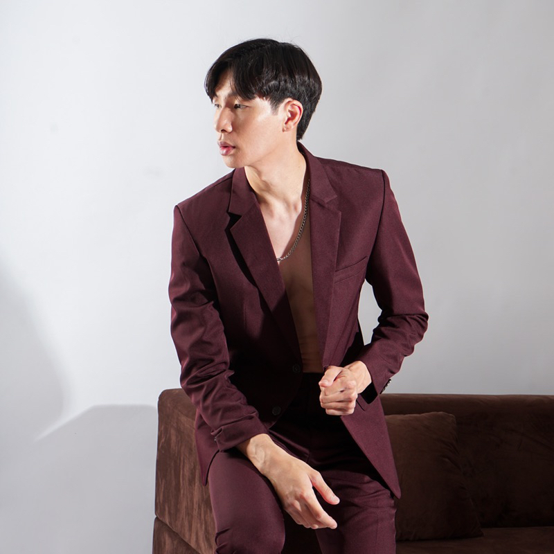 Jas Pria slimfit - maroon