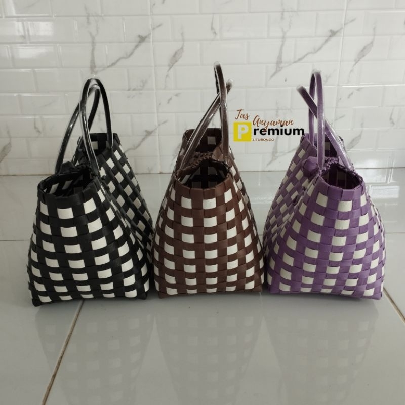 (R11 Polka) 17x17x23 cm Tas Hampers/ Tas Souvenir/ Tas Parcel/Tas anyaman premium situbondo